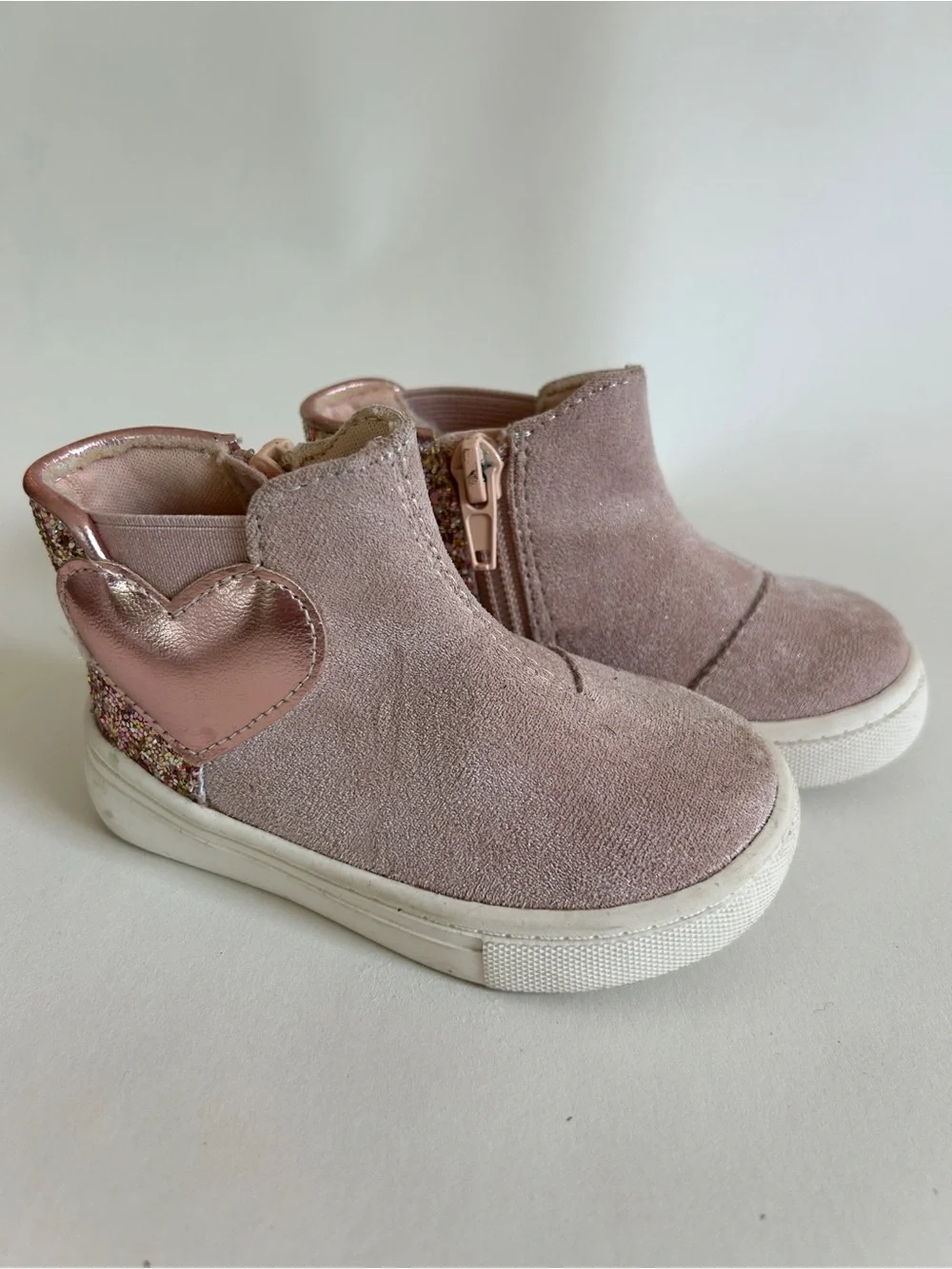 Toddler Girl Pink Suede Booties